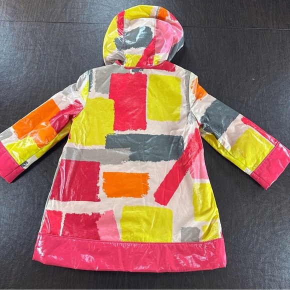 Gap Water Resistant Hooded Rain Jacket for Girls Pink Geometric Sz 3 Years - Picture 11 of 13